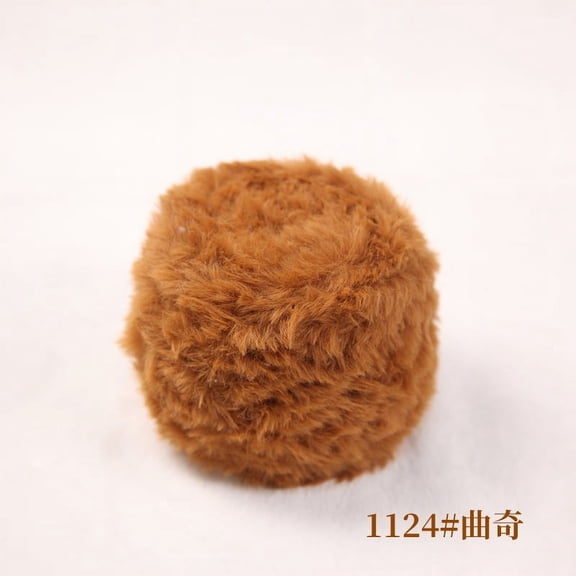 Namzi 200g Faux Fur Yarn Plush & Soft Fur Yarn for Scarves, Hats, Sweaters & DIY Crafts,Cookie color