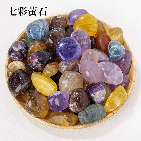 Namzi 200g natural crystal raw stone large particle polished rolling stone, colored natural raw stone expanded fragrance stone home decoration stone 2-3cm