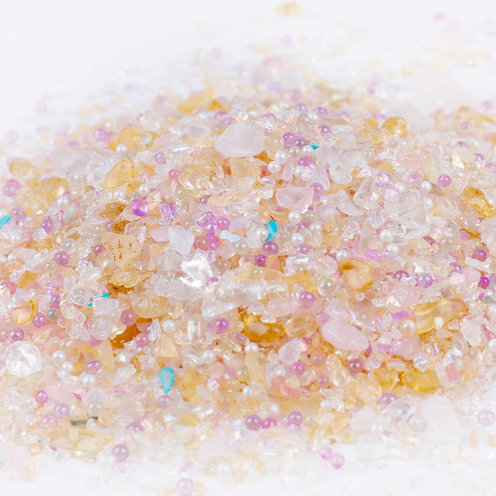 Namzi 20g Crushed Glass Chips Multi-Color Glitter Stones for Nail Art ...