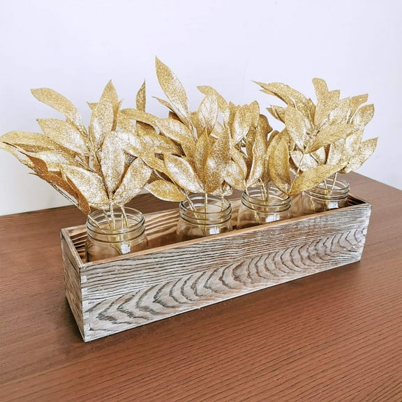 Namzi 24 Pcs Gold Christmas Decor, Fake Gold Leaf Magnolia Leaves Glitter Stems Tree