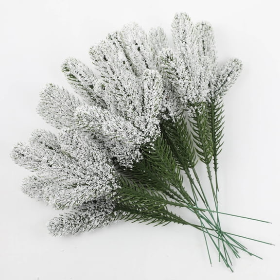 Namzi 24PCS Artificial Pine Needles Branches 9Inch Green Plants Pine Needles, Christmas Embellishing B