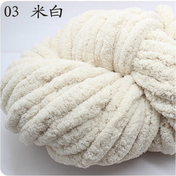 Namzi 250g Chenille Yarn Chunky Blanket Yarn, Soft Wool Crochet Yarn for Crafts, Extra Thick for Blankets Beginners,Beige