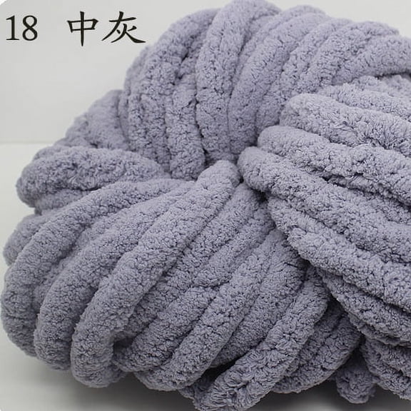 Namzi 250g Chenille Yarn Chunky Blanket Yarn, Soft Wool Crochet Yarn for Crafts, Extra Thick for Blankets Beginners,Grey