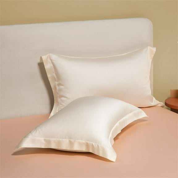 Namzi 2Pcs 60 tencel pillowcases Start your dream night with this comfortable, breathable pillowcase 18.9x29.13inch(off-white
