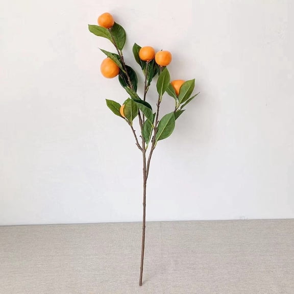 Namzi 2Pcs Artificial Tangerine Branches, 24.8inch Vivid Orange Branch for Kitchen Party Decoration Fake Decor Farmhouse Style Home Table Centerpiece (210402YF23-22-10049-1838307421)