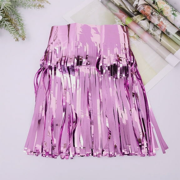 Namzi 2pcs 30*300cm Party Decorations, Birthday Decor, Shiny Foil-Style Fringe Garland for Wedding & Photo Backdrop,Light Purple