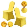 thumbnail image 1 of Namzi 2pcs Chair Covers Universal Stretch Washable Fitted Dining Room Chair Covers Protector for Wedding, Holidays, Banquet, Party, Celebration 17.71*17.7*35.43inch (Yellow), 1 of 5