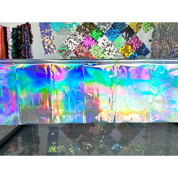 Namzi 3 Pack Iridescence Plastic Tablecloths Shiny Disposable Laser Rectangle Table Covers Foil Metallic Tablecloth Iridescent Party Decorations Birthday Wedding Christmas 54"x108"Silver