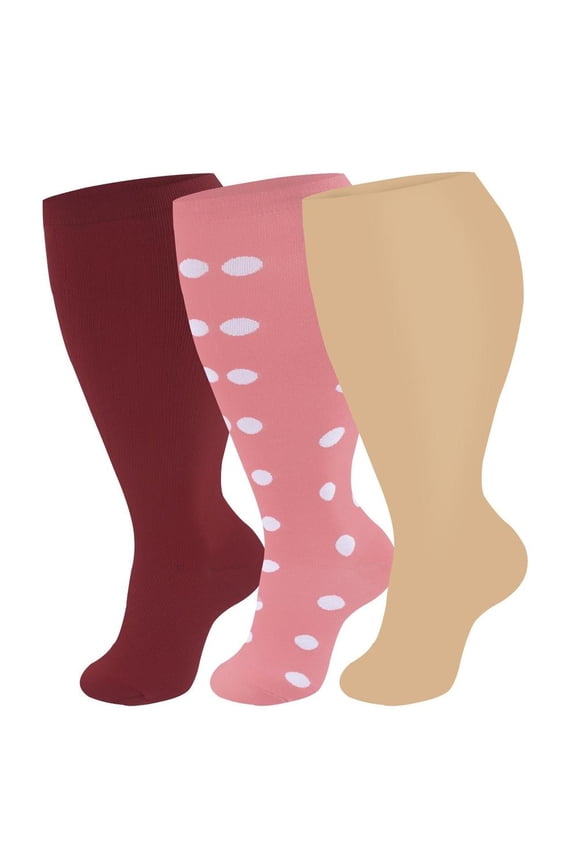 3 Pairs of Large Size Knee High Socks,2XL Size,Comfortable and Breathable Stockings for Casual,Fitness,Running or Daily Commuting,T11