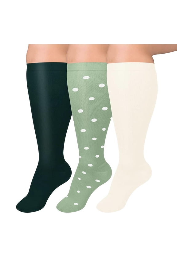 3 Pairs of Large Size Knee High Socks,3XL Size,Comfortable and Breathable Stockings for Casual,Fitness,Running or Daily Commuting,T10