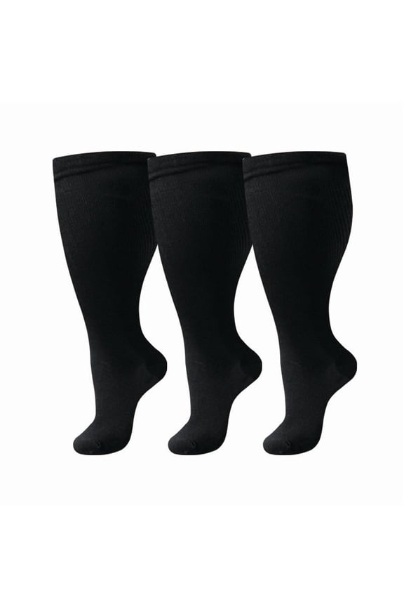 3 Pairs of Large Size Knee High Socks,3XL Size,Comfortable and Breathable Stockings for Casual,Fitness,Running or Daily Commuting,T15