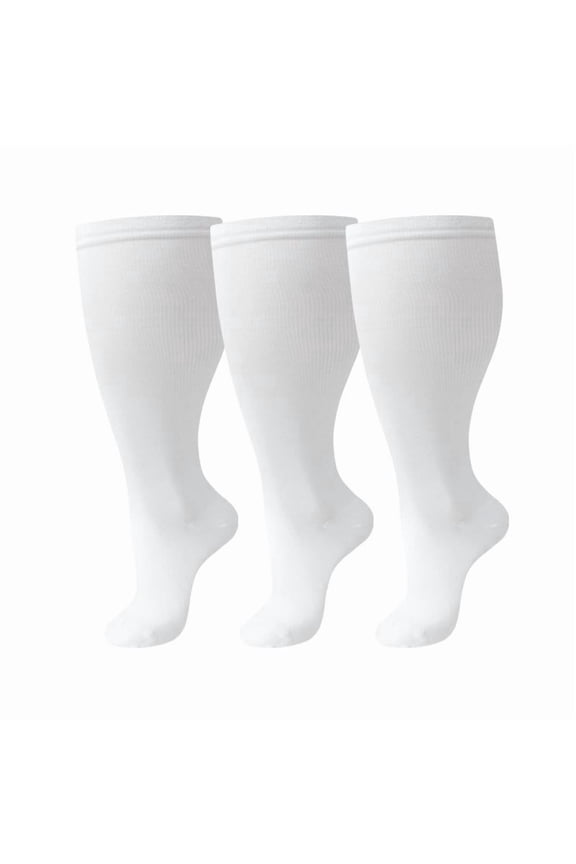3 Pairs of Large Size Knee High Socks,3XL Size,Comfortable and Breathable Stockings for Casual,Fitness,Running or Daily Commuting,T16