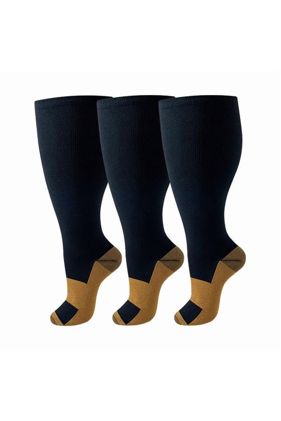 3 Pairs of Large Size Knee High Socks,3XL Size,Comfortable and Breathable Stockings for Casual,Fitness,Running or Daily Commuting,T20