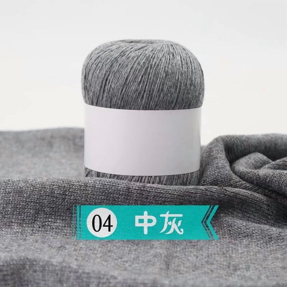 Namzi , 3 Shares Soft Knitting Yarn, Yarn for Crocheting Compatible, Plush Material Yarn for DIY Craft Projects, medium gray Yarn, 2 Rolls Durable & Soft Yarn for Craft Enthusiasts