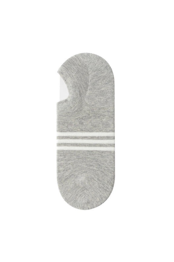 3 pairs of Men's No Show Socks Non-Slip Silicon Grip Moisture Wicking Low Cut Invisible Casual SocksLight Grey