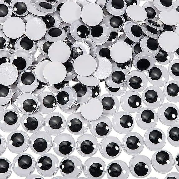 Namzi 300 Pcs 20mm Wiggle Eyes, Self Adhesive Craft Eyes, Plastic Craft Supplies, Self-Adhesive Wiggle Eyes for DIY Crafts & Handmade Projects,Black