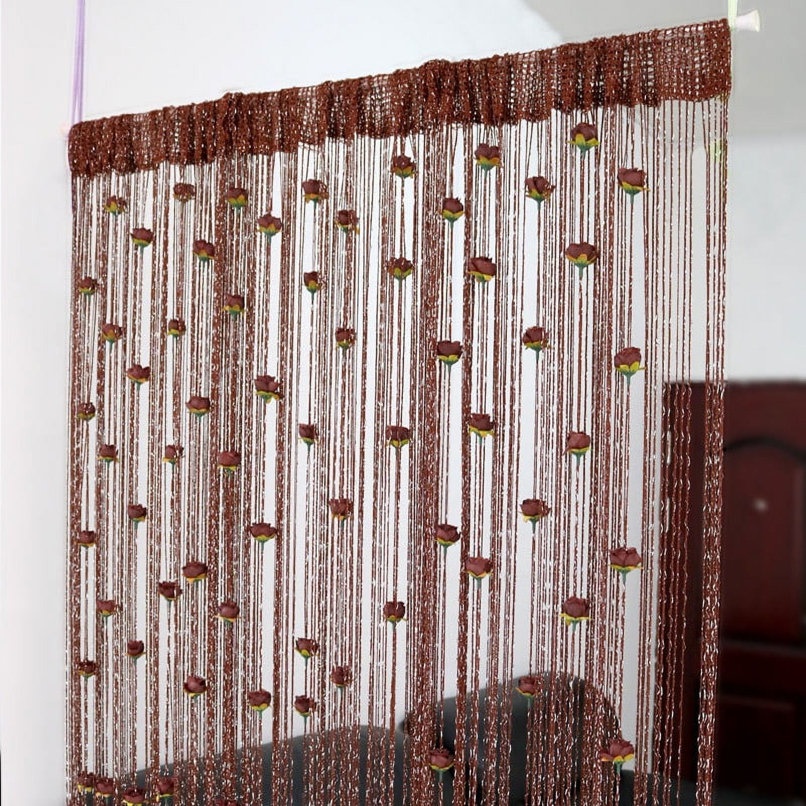 Light Purple String Curtain – 39.4" X 74.8" – Semi-Sheer Polyester Fringe Wall Panel – Room Divider Or Door Decor