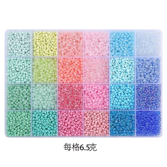 Namzi 3mm 24 Colors Glass Seed Beads Set, 156g Approx 5200 Pcs Colorful Mixed Beads for DIY Jewelry Making, Bracelet Necklace Earring Headwear Craft Supplies, Assorted Colors 8