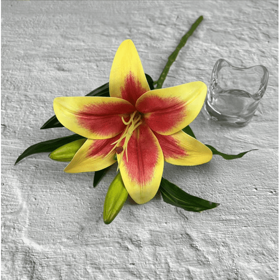 Namzi 3pcs 1 Heads 2 buds Lily Artificial Flowers, Fake flowers, Flores Artificiales Para, Wedding Decor
