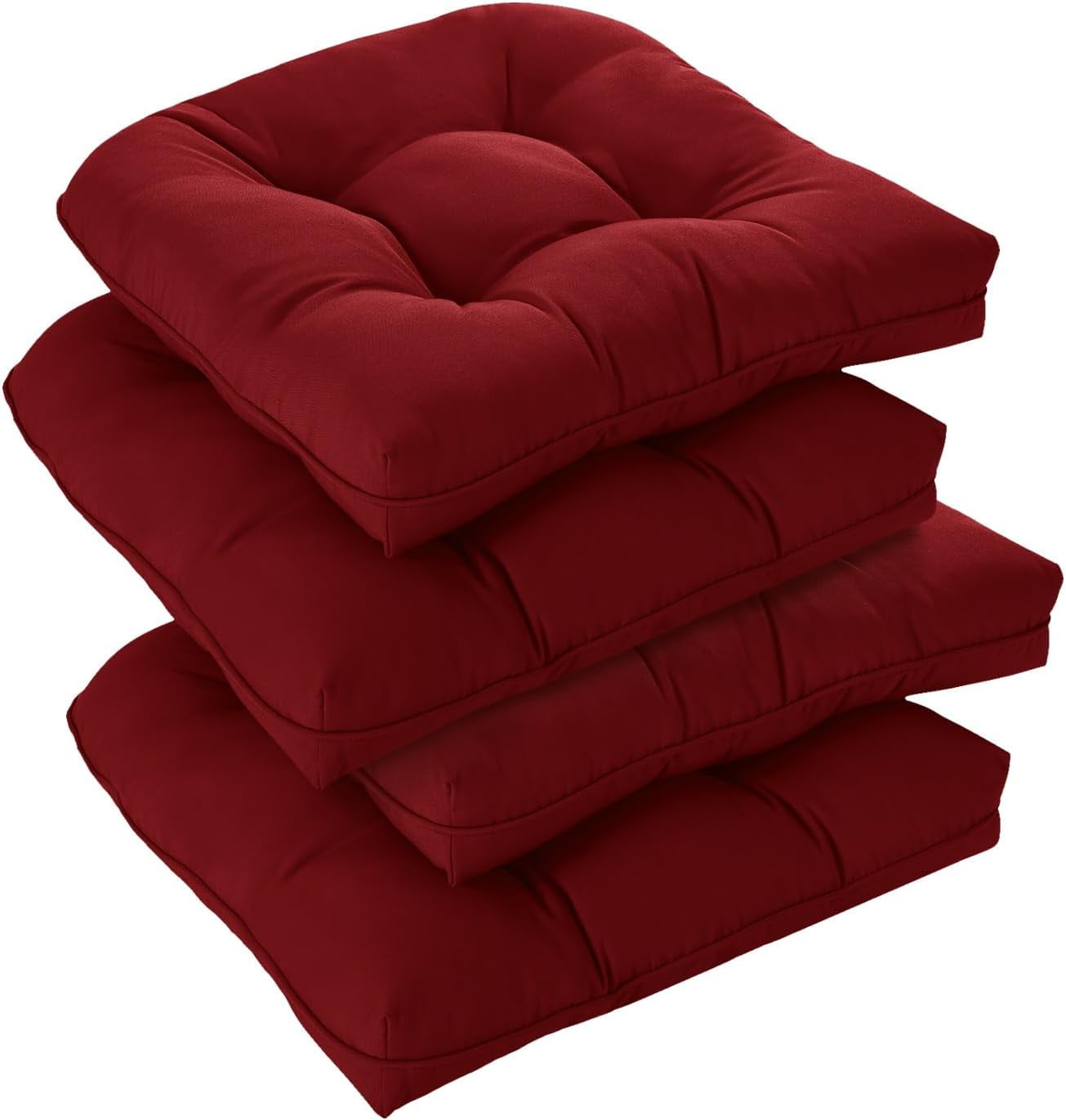Namzi 4 Pack Outdoor Cushions, Patio Chair Cushions Outdoor Furniture Cushions for Garden, Balcony & Outdoor Dining Chairs Cushions,Dark Red