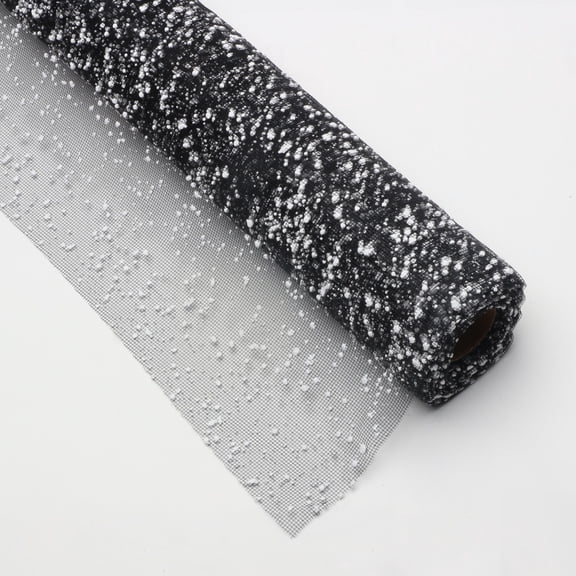Namzi 4 Yard Tulle Ribbon, Decor Tulle DIY Tulle, Sparkling Tulle Ribbon for Decorations, Wedding Decor Glitter Tulle Birthday Party Backdrop Tulle, Party Decoration Supplies,Black