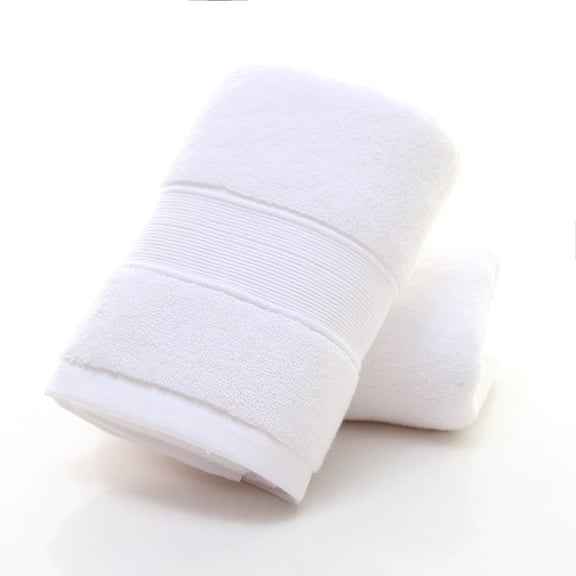 Namzi 4 pcs Wash Cloths, White 35x75cm Cotton Shower Rags, Absorbent Washcloths for Showering Towels.