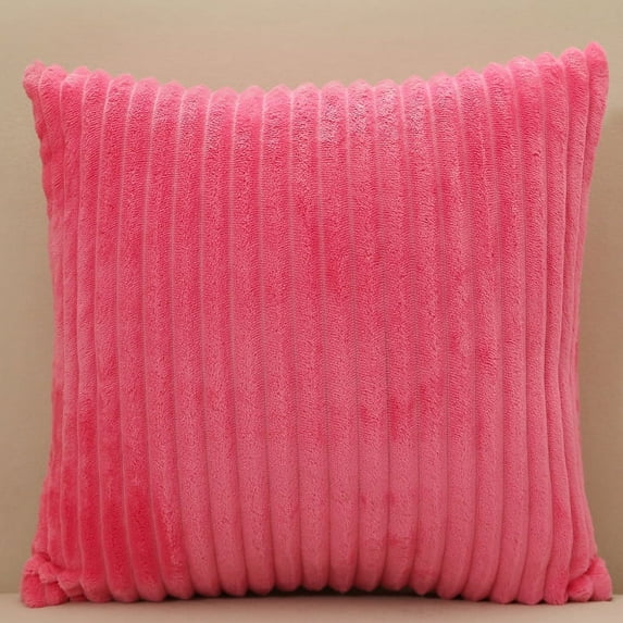 Namzi 4Pcs Simple magic pile pillow case Classic and timeless, pure color simple pillowcase, with any bed is brilliant 17.72x17.72inch(Rose red)
