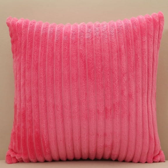 Namzi 4Pcs Simple magic pile pillow case Classic and timeless, pure color simple pillowcase, with any bed is brilliant 17.72x17.72inch(Rose red