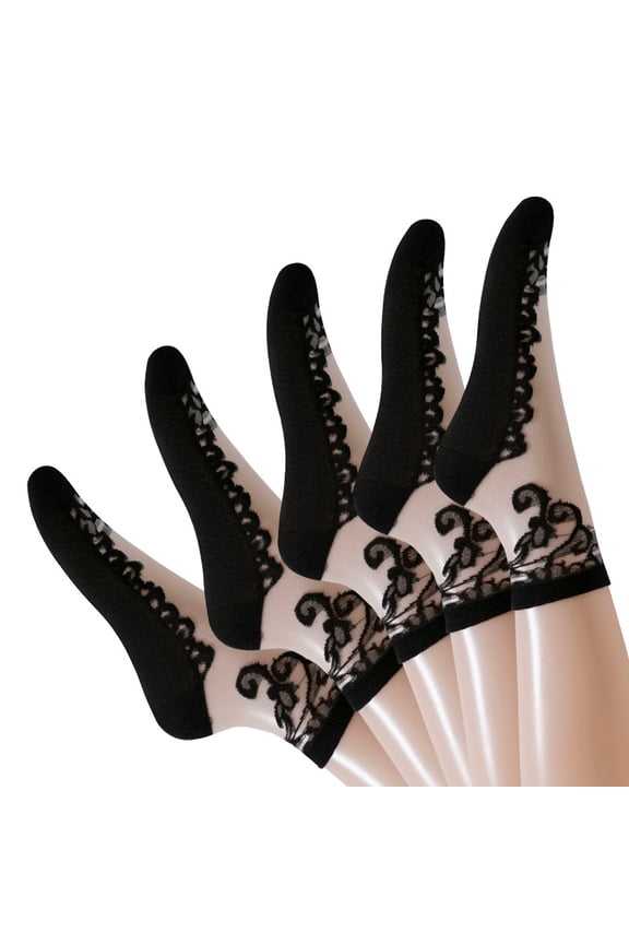 5 Pair Lace Socks, Crystal Tulle Summer Socks,L01