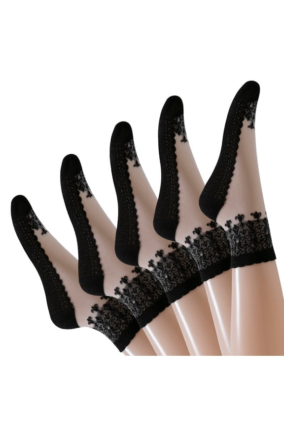 5 Pair Lace Socks, Crystal Tulle Summer Socks,L04
