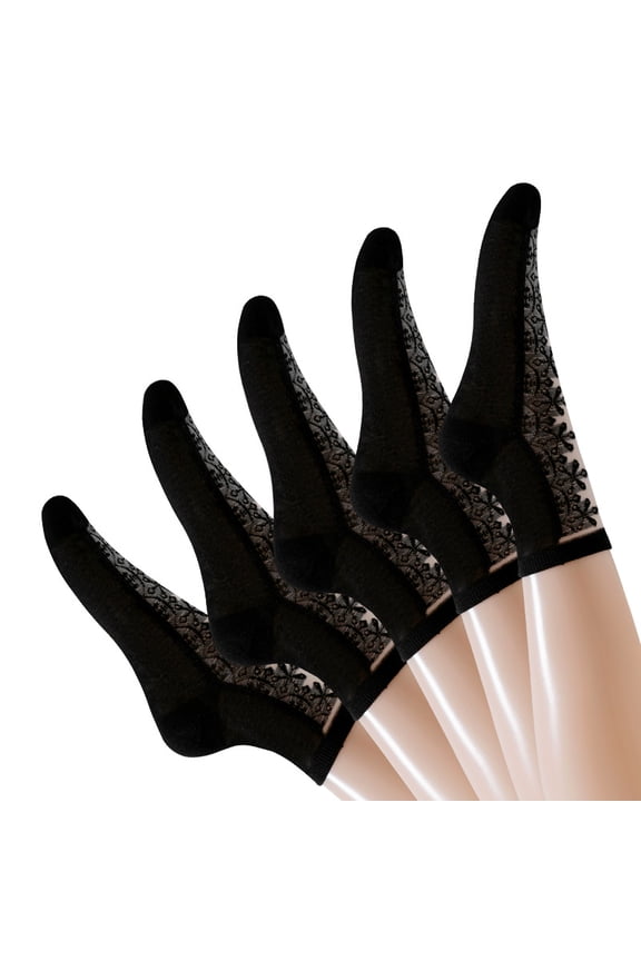 5 Pair Lace Socks, Crystal Tulle Summer Socks,L05