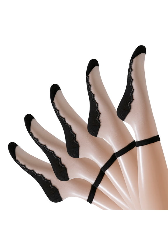 5 Pair Lace Socks, Crystal Tulle Summer Socks,L06