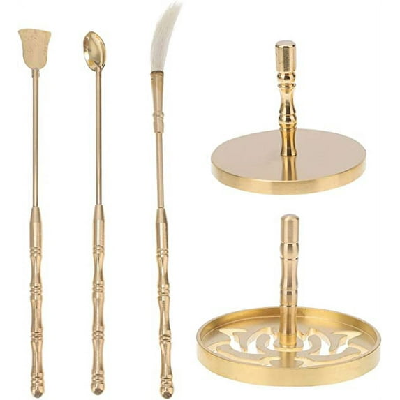 Namzi 5 Pcs Incense Making Kit Incense Mold Tool Kit DIY Incense Lotus Incense Mold Incense Spoon Incense Press Shovel Brush for Yoga Meditation