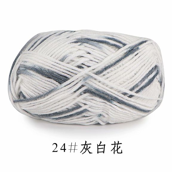 Namzi 5 Shares - Hand Knitting Yarn for DIY Crafts, 2 roll | Soft Cotton Blend, Weight for Sweaters, Scarves, and Home Decor Projects.Grey+White