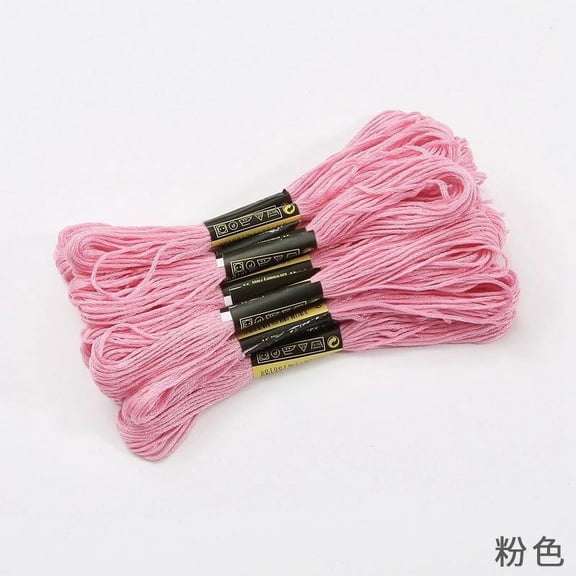 Namzi 5 Skeins Embroidery Floss Red Color, Friendship Bracelet String Cross Stitch Embroidery Thread Floss Bracelet Making Yarn, Craft FlossPink