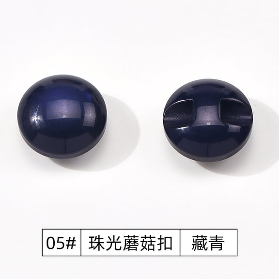 Namzi 50 PCS Round Pearlescent Resin Buttons,0.59in Mushroom Decorative Button for Hand Stitched Shirts,Sweater,Woolen Coats and Trench Coats Sewing Fasteners,Dark Blue A