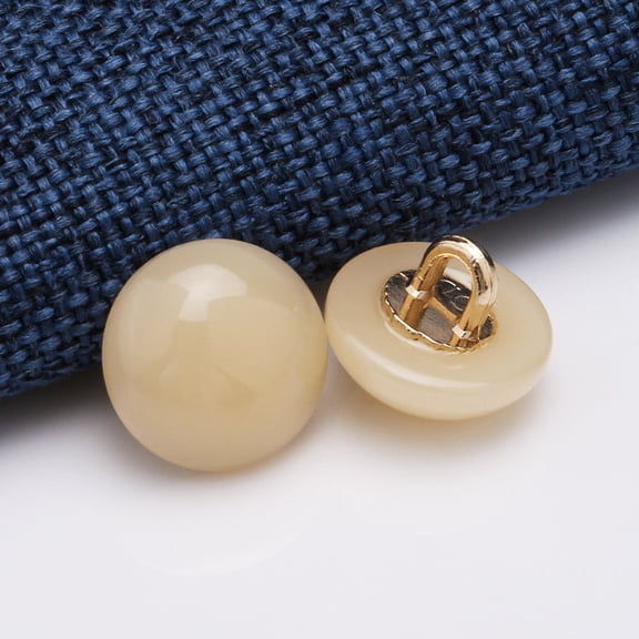 Namzi 50-Pcs 11.5MM beige Button Sewing - Resin+Alloy Buttons for Sewing Fasteners - Ideal for Various Crafts and Garment Decorations