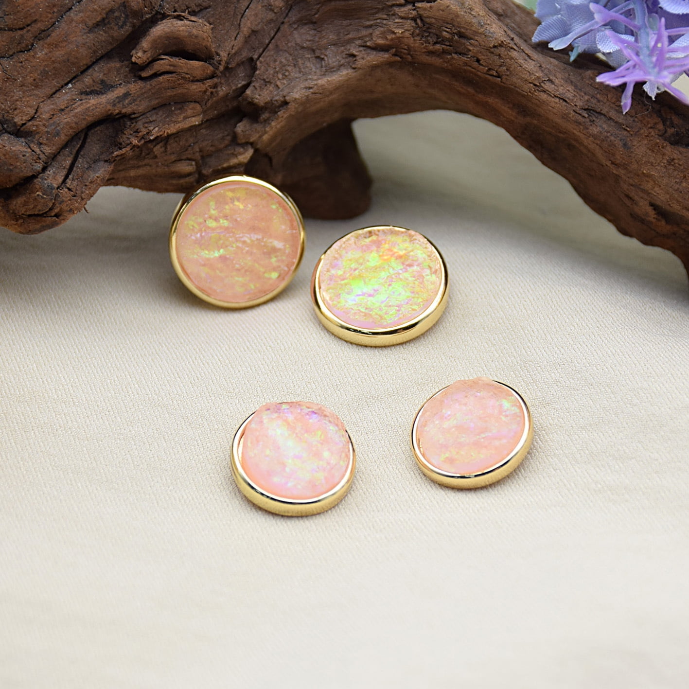 Namzi 50-pcs pink Sewing Buttons - 20mm/0.79in Resin+Alloy Fasteners for Sewing Projects, Garment Repairs & Clothing Decoration - Sewing Fasteners for DIY & Craft Needs
