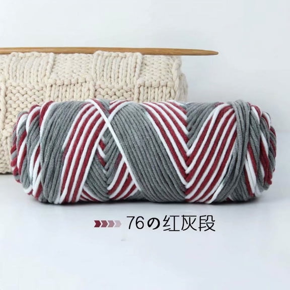 Namzi 500g Premium Soft Durable Yarn Acrylic & Wool Blend for Knitting, Crochet Projects, Ultra-Soft Craft Yarn,Red and Grey