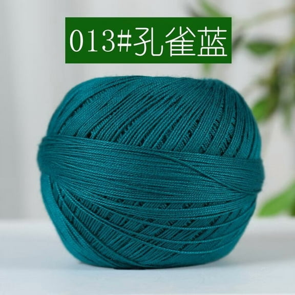 Namzi 50g Cotton Yarn Soft Knitting Lace Thread for Crochet, Weaving Craft Projects, DIY Handmade Supplies,Dark Blue Green