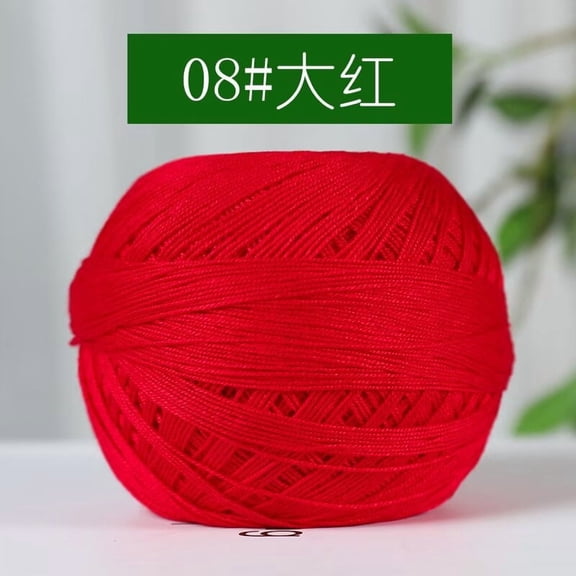 Namzi 50g Cotton Yarn Soft Knitting Lace Thread for Crochet, Weaving Craft Projects, DIY Handmade Supplies,Red