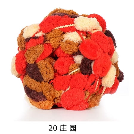 Namzi 50g Pom pom Yarn Soft Ball Yarn for Crochet & Knitting, Craft Yarn Made of Acrylic & Dacron, Ideal for DIY Projects,A289