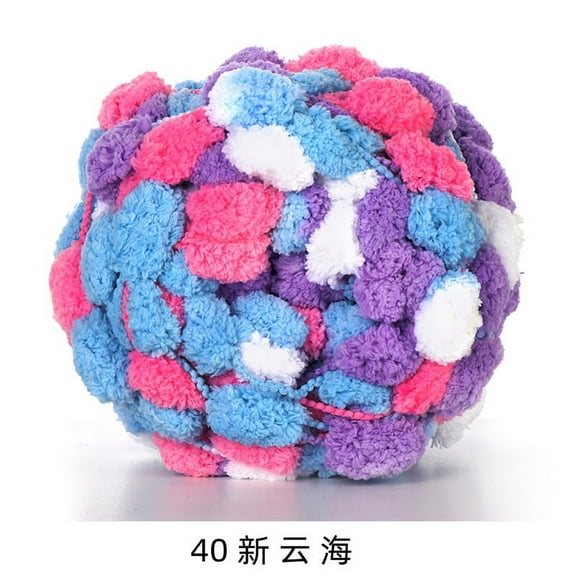Namzi 50g Pom pom Yarn Soft Ball Yarn for Crochet & Knitting, Craft Yarn Made of Acrylic & Dacron, Ideal for DIY Projects,A297