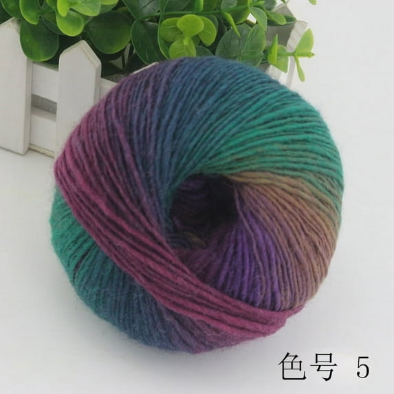 Namzi 50g Wool Yarn Multi Color Crochet Yarn, Soft Rainbow Wool for Scarves & Crafts, Ideal for DIY Projects,E