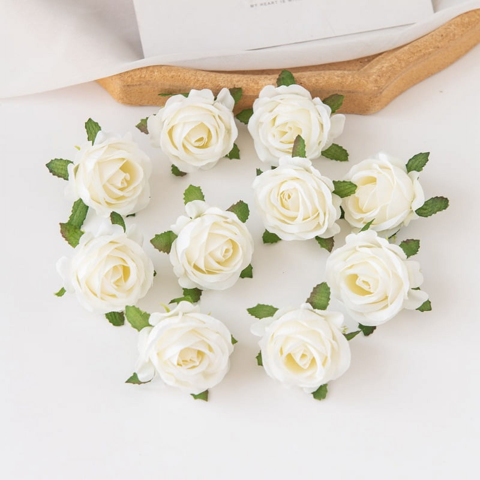 Fake Roses 1 Inch Namzi 50pcs Rose Artificial Flowers Bulk, 1.6 Inch Small Silk Fake Rose ...