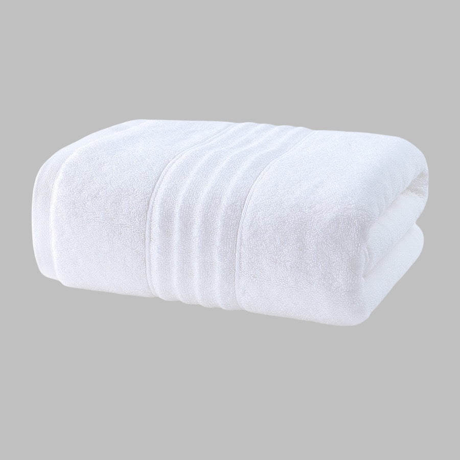 Namzi 6 Pcs white Body use towels, 34x74cm Pure Cotton Towels Shower, Ultra-Absorbent & Soft Body Washcloths, Ideal Face Towels for Bathroom.