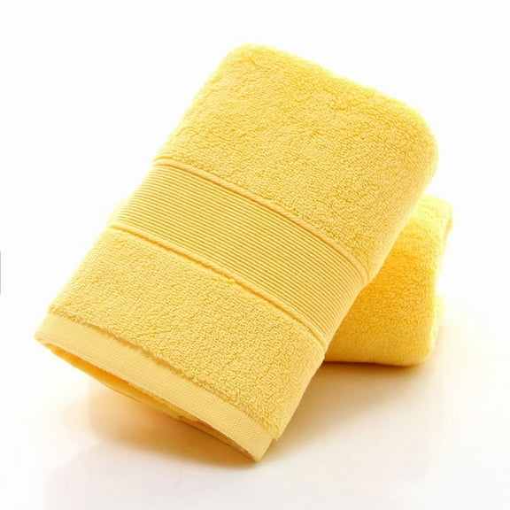 Namzi 6 pcs Wash Cloths, yellow 35x75cm Cotton Shower Rags, Absorbent Washcloths for Showering Towels.