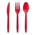 thumbnail image 1 of NAMZI Disposable Plastic Utensil Set (60 Pieces) , 20 Each Forks/Knives/Spoons, Perfect for Daily Use & Party/Picnic/Restaurant Needs(Red), 1 of 4
