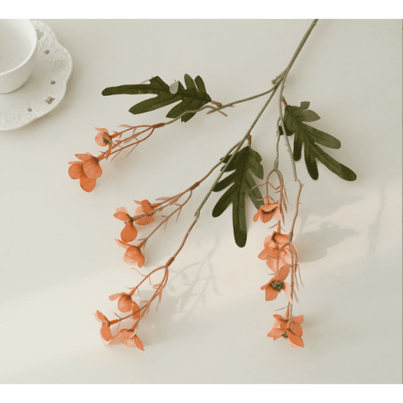 Namzi 6pcs Plum Blossom Artificial Flowers, Fake flowers, Flores Artificiales Para, Wedding Decor,Orange