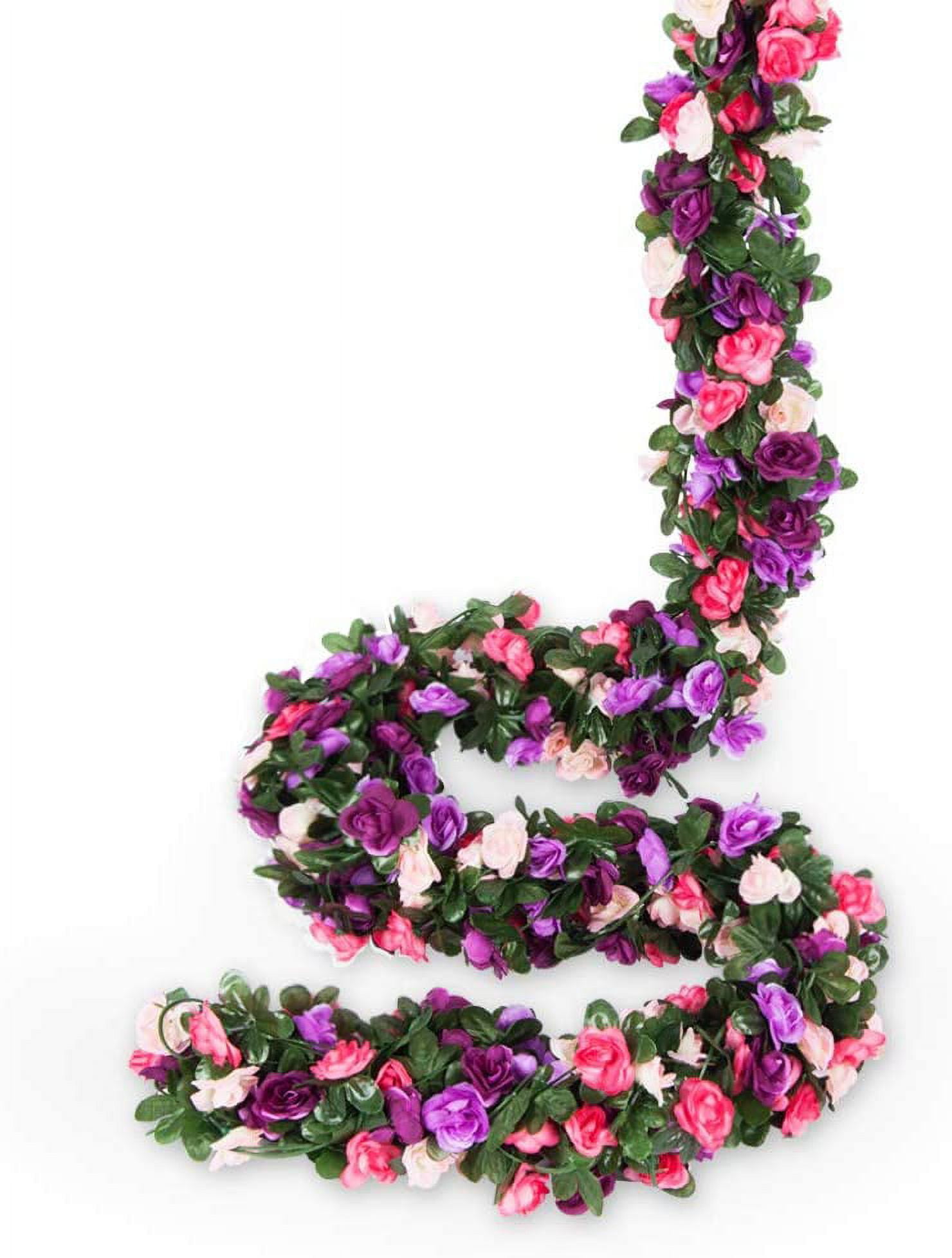 Namzi 8 Pack 65 FT Flower Garland Decorations Plastic Artificial Flowers for Wedding Decoration Pink purple